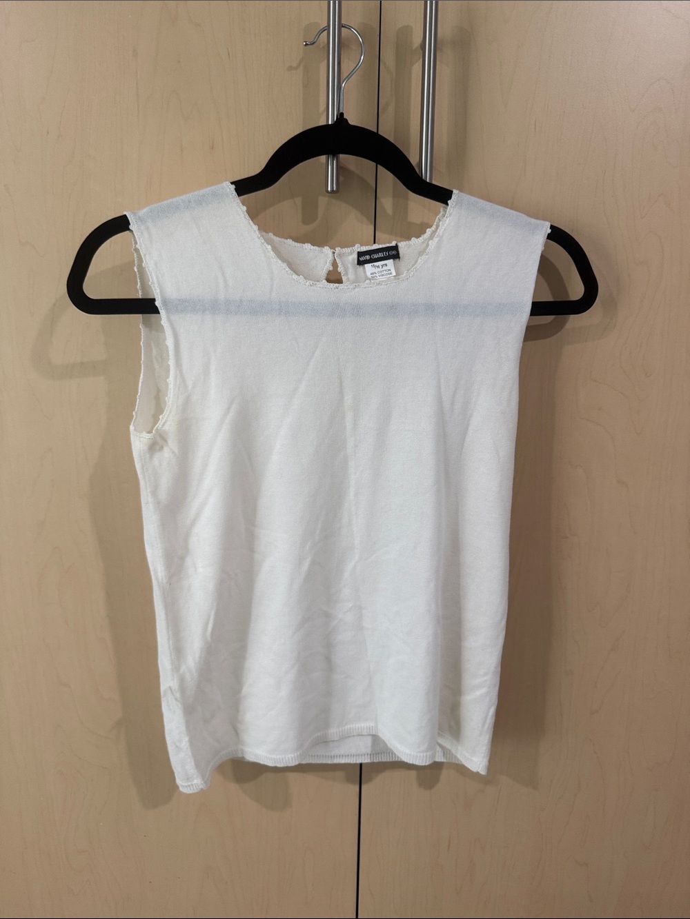 David Charles White Sleeveless Ribbed Tank